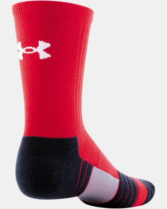 Kids' UA Team Crew Socks, Red, pdpMainDesktop image number 3